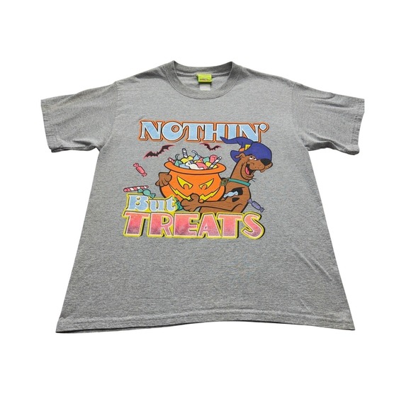 Freeze Other - Cartoon Network T-Shirt Mens L Gray Scooby-Doo Nothin‎ But Treats Halloween